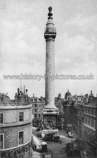 The Monument, London, c.1908.